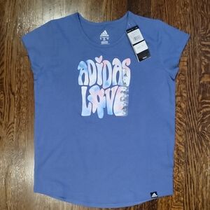 Adidas Girls Blue Graphic Tee size XL 16